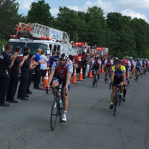 Firefighters cheer on the healing heroes